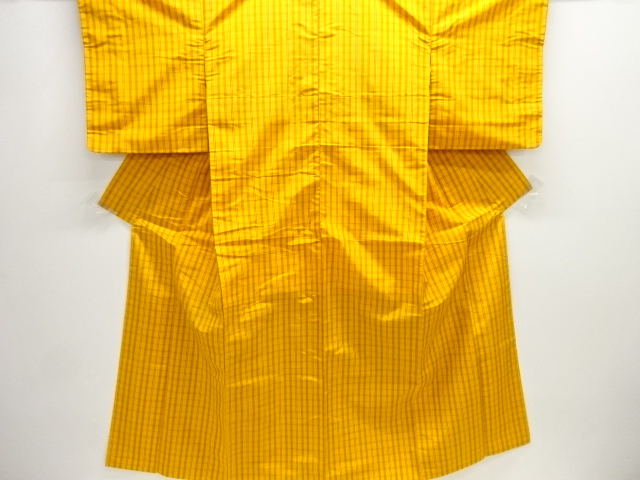 格子織り出し米沢紬着物アンサンブル